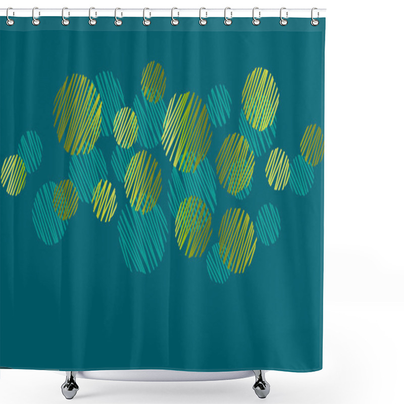 Personality  Abstract Round Dots Green Header Pattern.  Shower Curtains