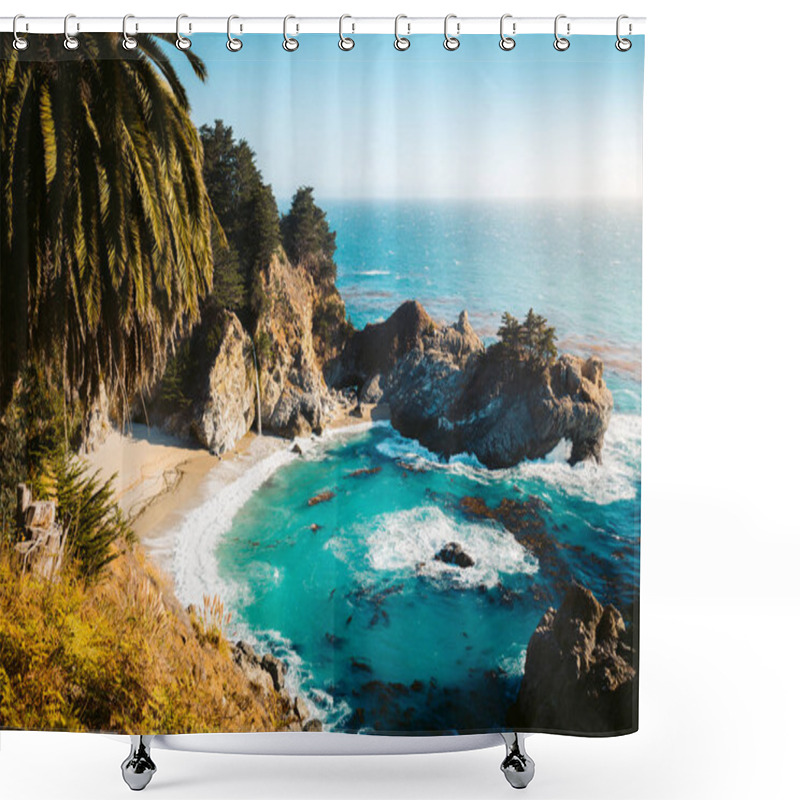 Personality  McWay Falls At Sunset, Big Sur, California, USA Shower Curtains