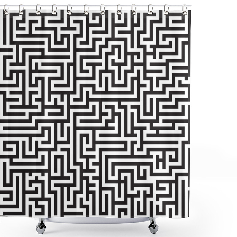 Personality  Maze Seamless Vector Pattern Shower Curtains