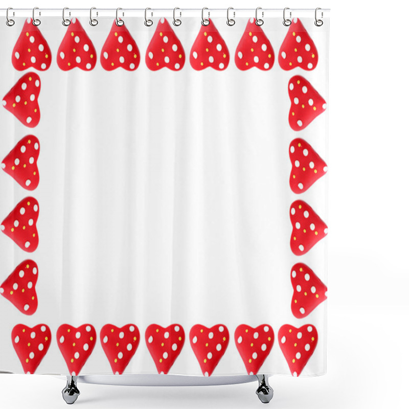 Personality  Valentine Heart Frame Or Border Shower Curtains