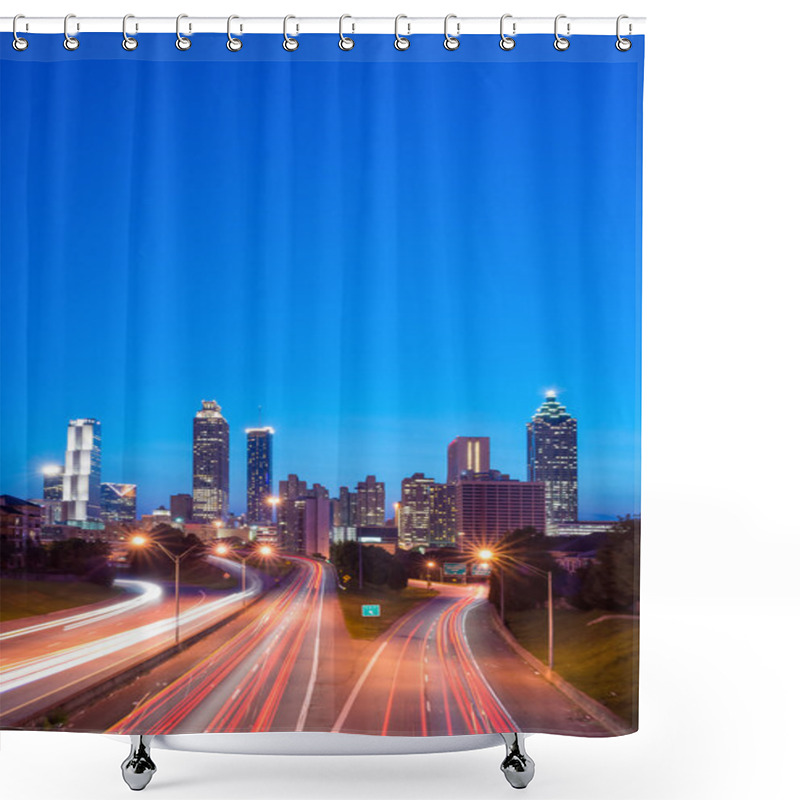 Personality  Image Of The Atlanta Skyline During Twilight  Shower Curtains