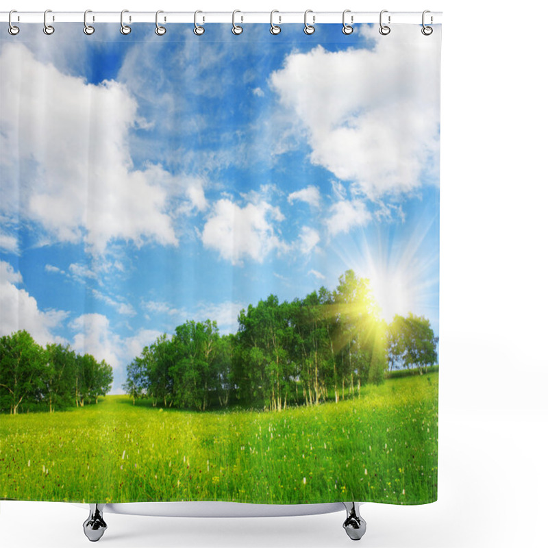 Personality  Green Tea Garden Shower Curtains