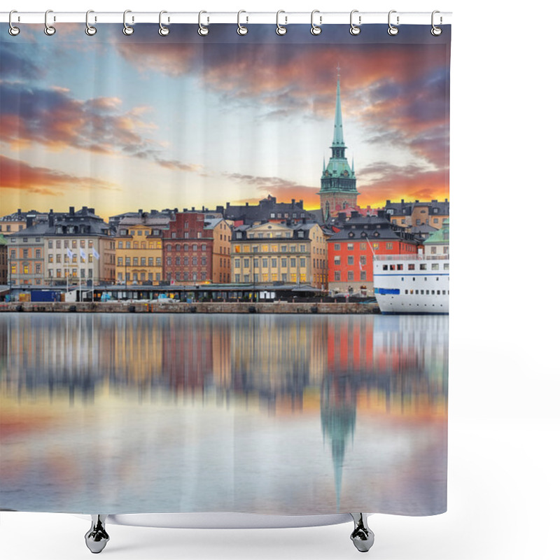 Personality  Stockholm, Sweden - Panorama Of The Old Town, Gamla Stan Shower Curtains