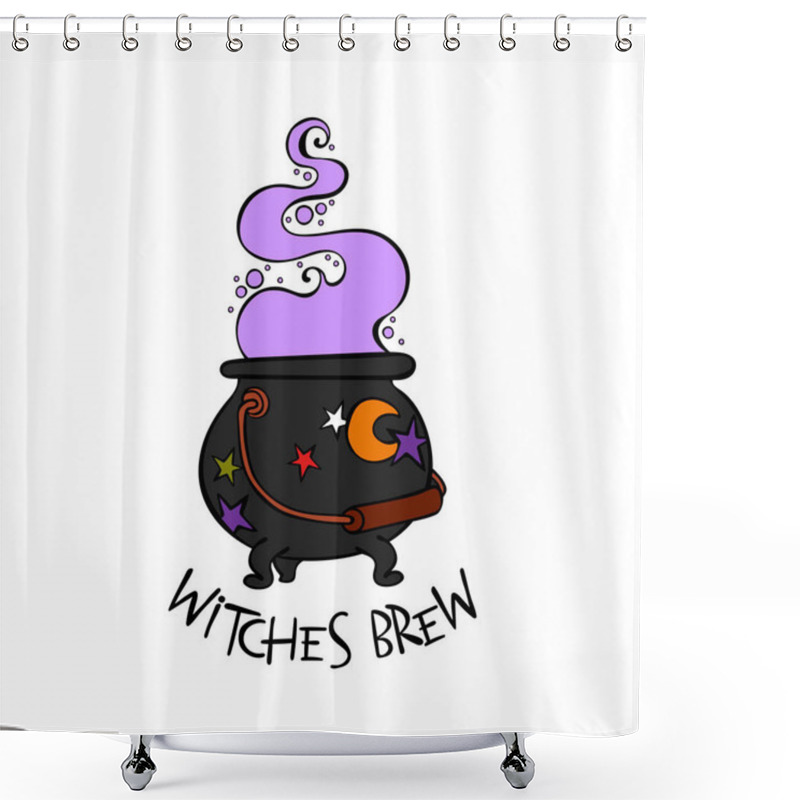 Personality  Witch Brew. Witch's Cauldron. Isolated Vector Object On White Background. Shower Curtains