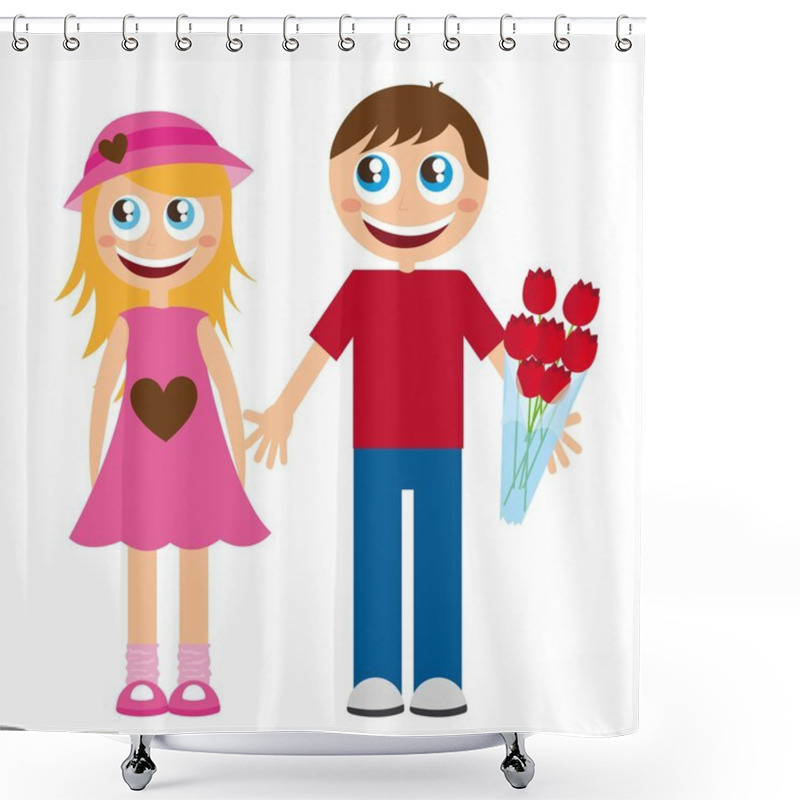 Personality  Boyfriends Cartoons Shower Curtains