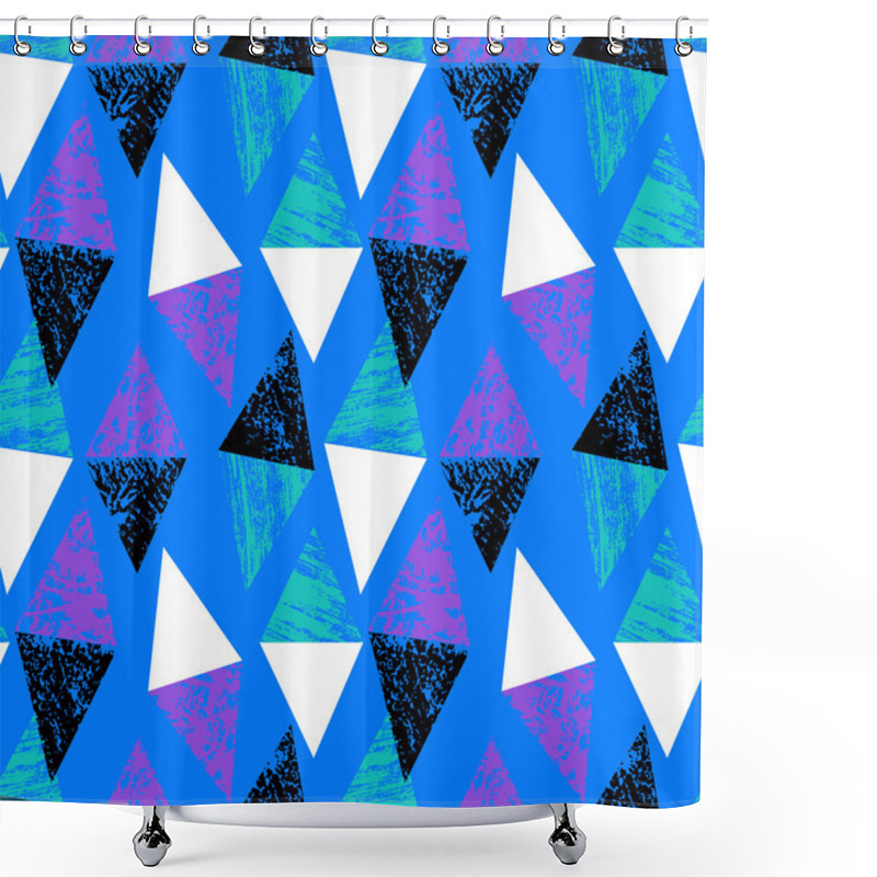 Personality  Hand Painted Bold Pattern With Triangles Shower Curtains