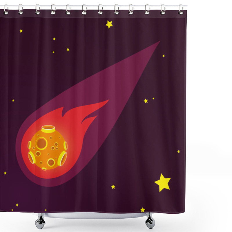 Personality  Meteor Vector Illustration Shower Curtains