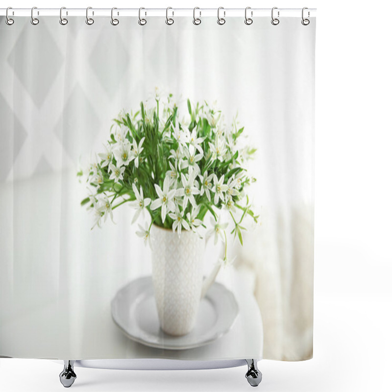 Personality  Bouquet Of Little White Flowers Shower Curtains