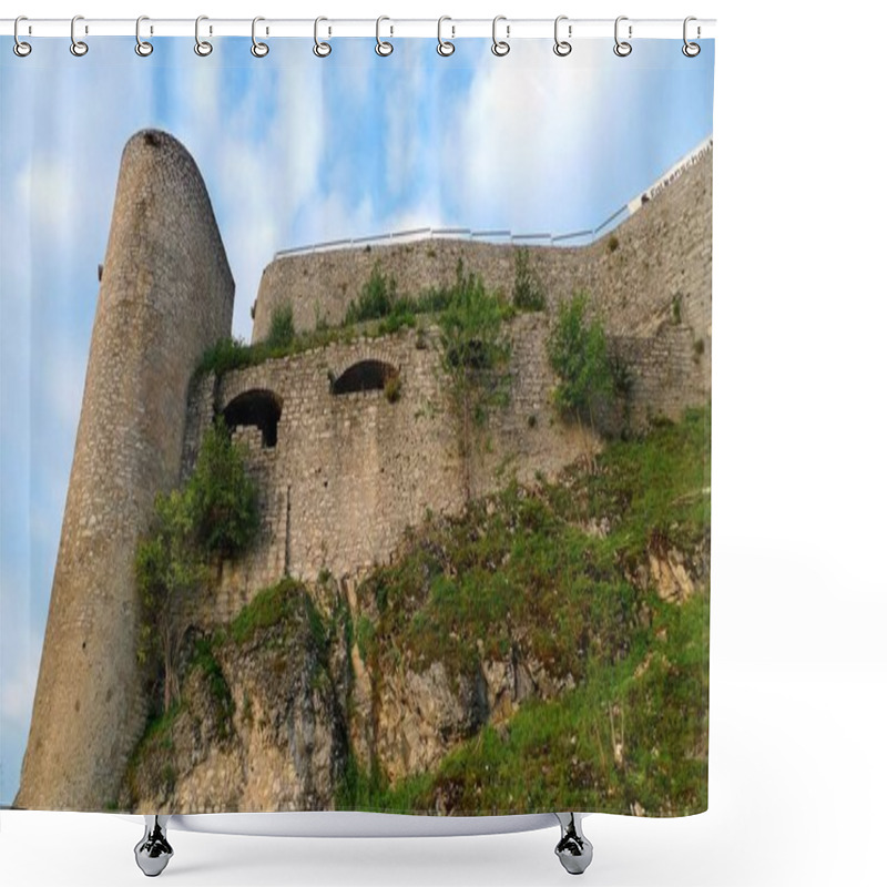 Personality  Castle Hohennneuffen, A Medieval Knights' Ruin At The Boarder Of The Swabian Alb Mountains, 15 Miles Southeast From Stuttgart. Baden-Wuerttemberg, Germany Shower Curtains