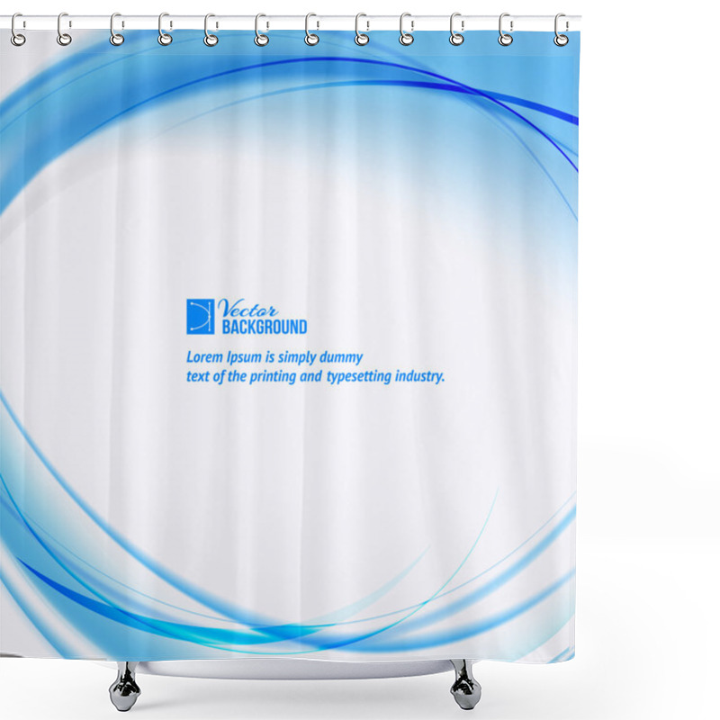 Personality  Abstract Business Blue Circle. Shower Curtains