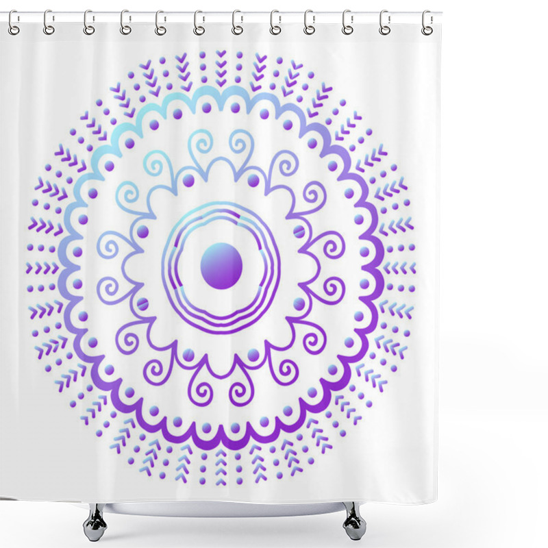 Personality  Mehendy Mandala Flower Vector Illustration Shower Curtains