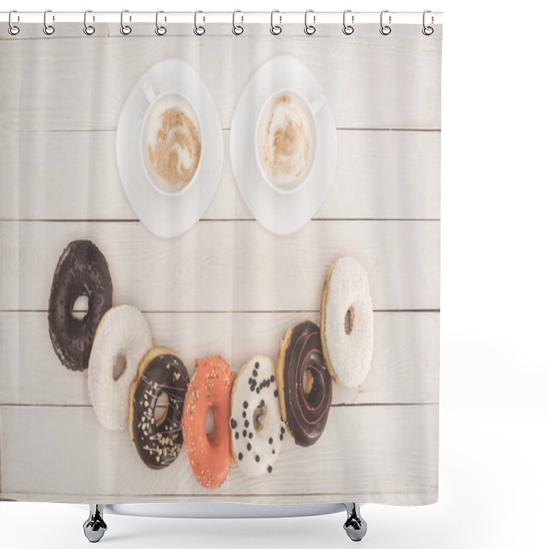 Personality  Doughnuts And Coffee Shower Curtains