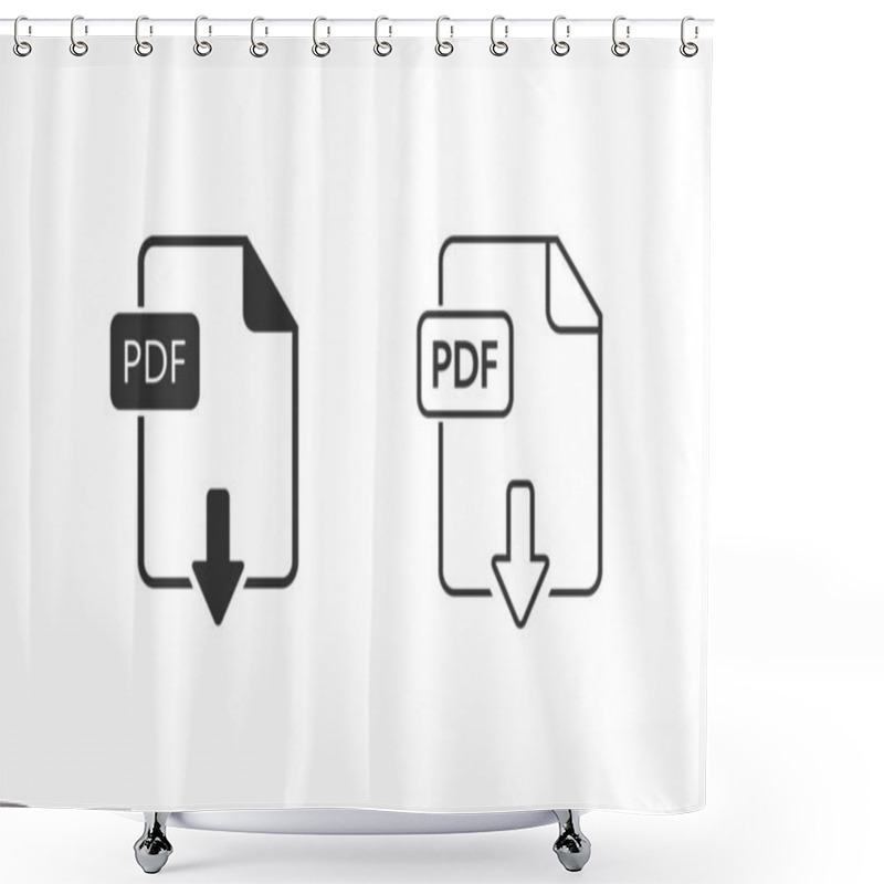 Personality  File PDF Line Icon Set. Vector Illustration Shower Curtains