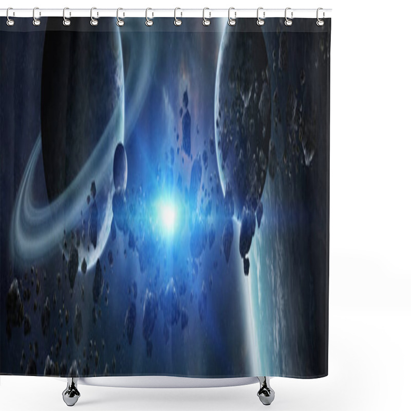 Personality  Panoramic View Of Planets In Distant Solar System 3D Rendering E Shower Curtains