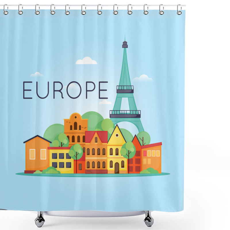 Personality  Europe Travel, Old European City Shower Curtains