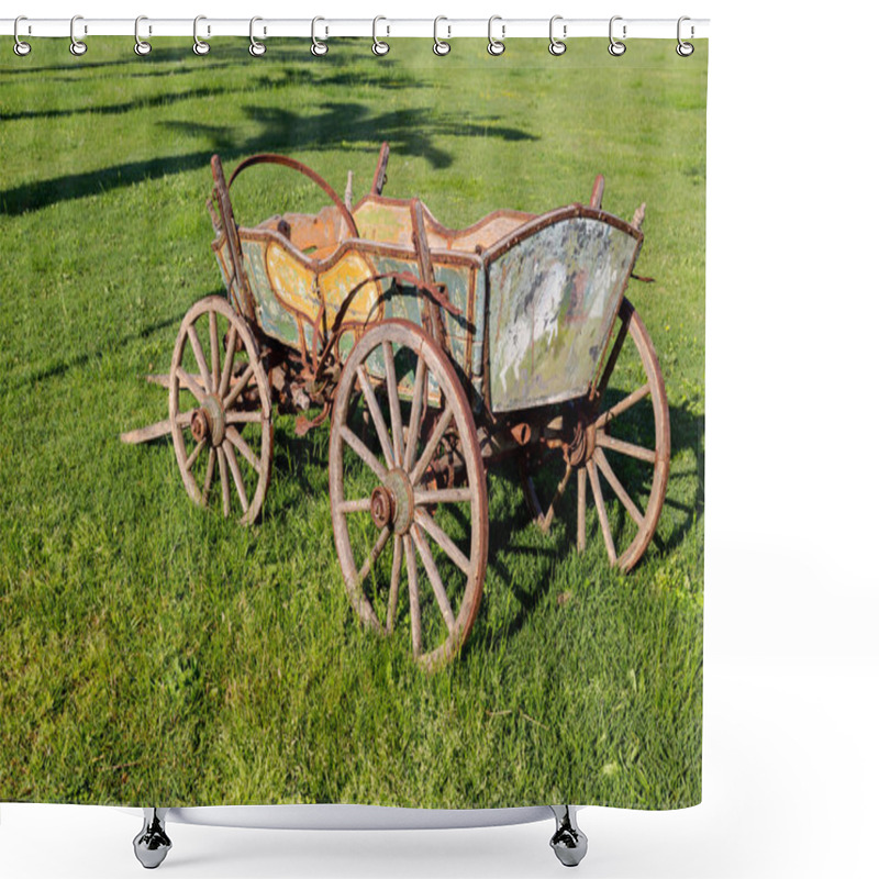 Personality  Old Cart On The Lawn Shower Curtains