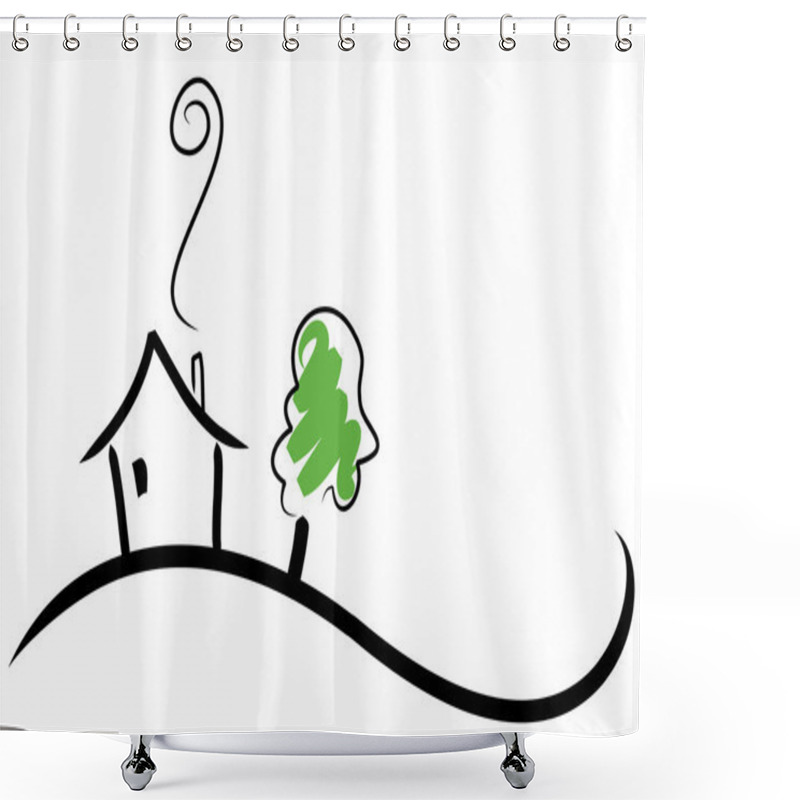 Personality  House On A Hill Shower Curtains