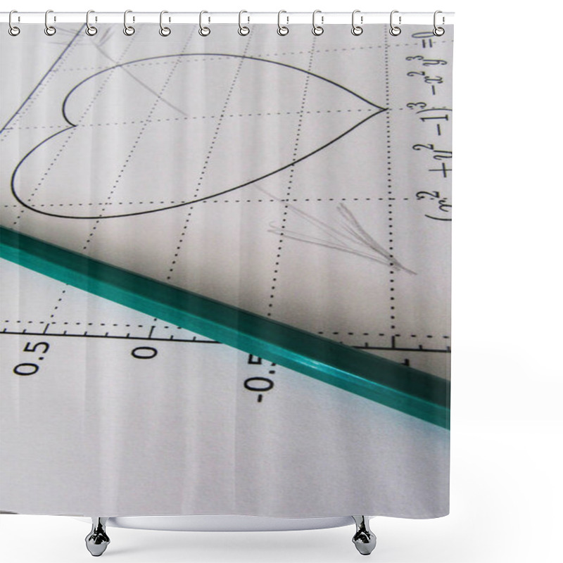 Personality  Graphical Representation Of Math Functions And A Pencil Shower Curtains