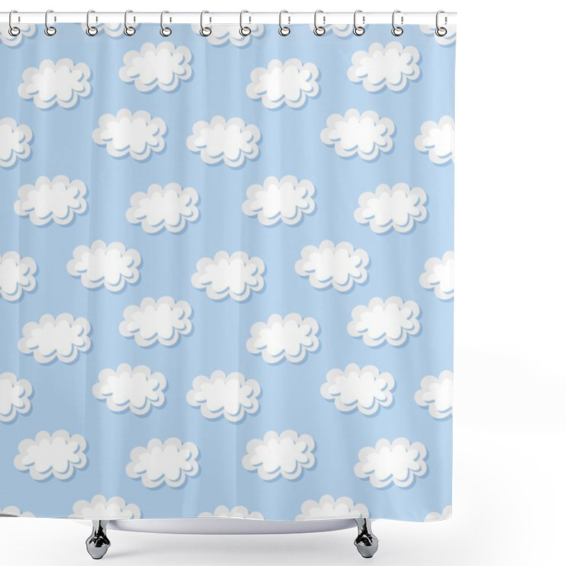 Personality  Simple Clouds Pattern, Vector Illustration Shower Curtains