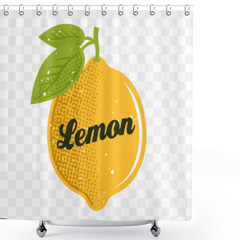 Personality  Lemon With Text On Transparent Background Shower Curtains