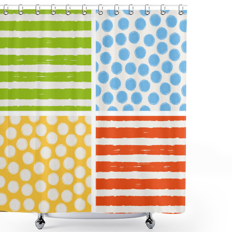 Personality  Set Of Seamless Patterns Shower Curtains