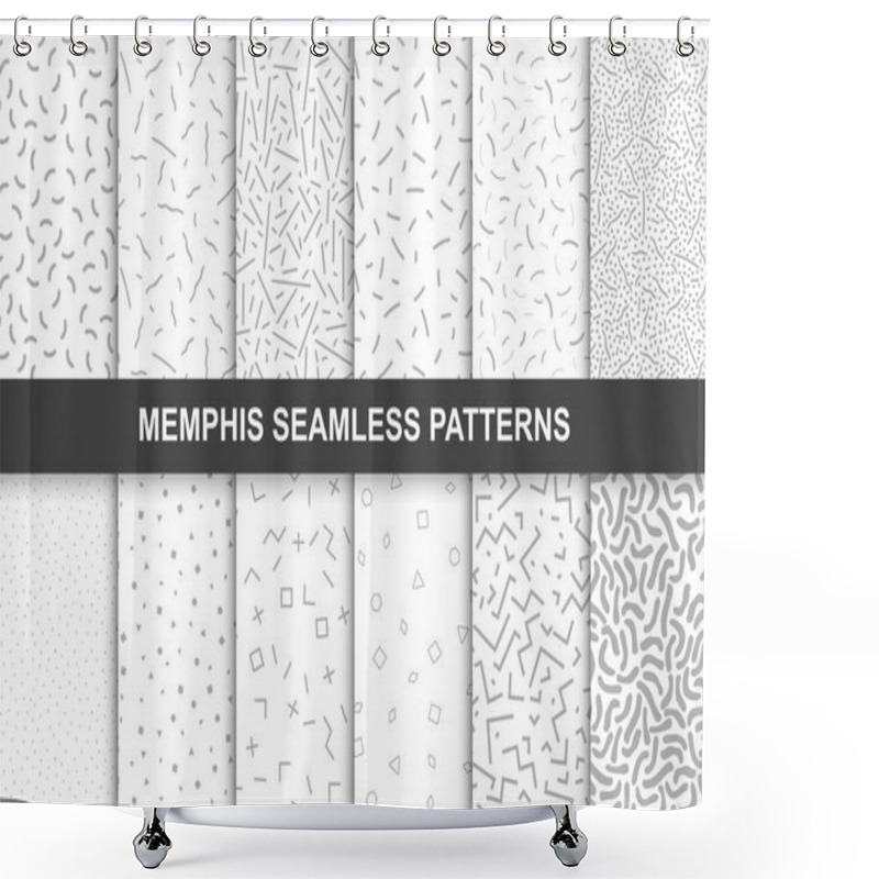 Personality  Collection Of Swathces Memphis Patterns - Seamless. Shower Curtains