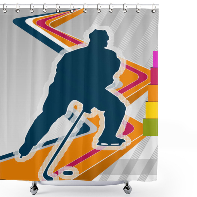 Personality  Hockey Concept Poster Template. Vector Illustration. Shower Curtains