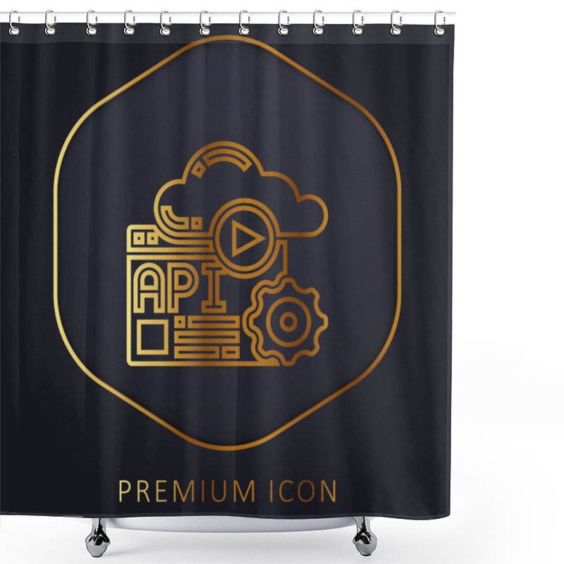 Personality  Application Golden Line Premium Logo Or Icon Shower Curtains