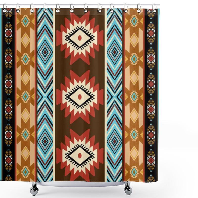 Personality  African Ethnic Tribal Pattern In Rich Red And Brown Hues, Exuding  Ethnic Classic Beauty And Cultural Significance. The Design Reflects Ancient Tribal Ethnic Artistry, Making It A Timeless. Created For The Peach Industry Shower Curtains