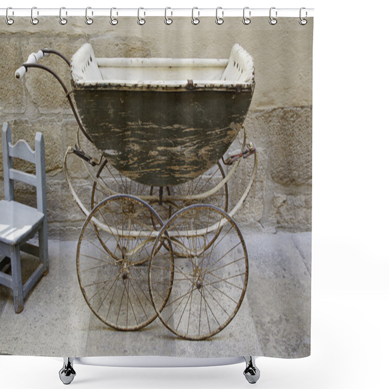 Personality  Old Baby Carriage Shower Curtains