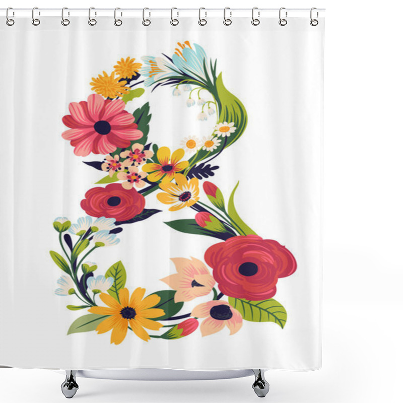 Personality  Lovely Decorative Floral Number 8 Shower Curtains