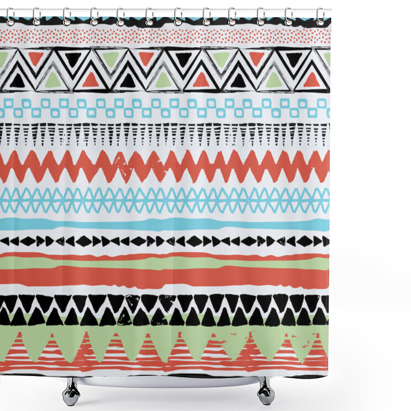 Personality  Abstract Tribal Vector Seamless Pattern Shower Curtains