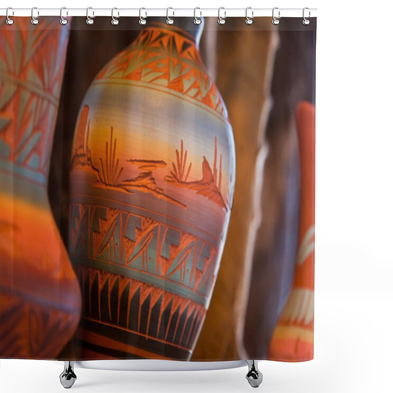 Personality  Native American Pottery Vase Shower Curtains