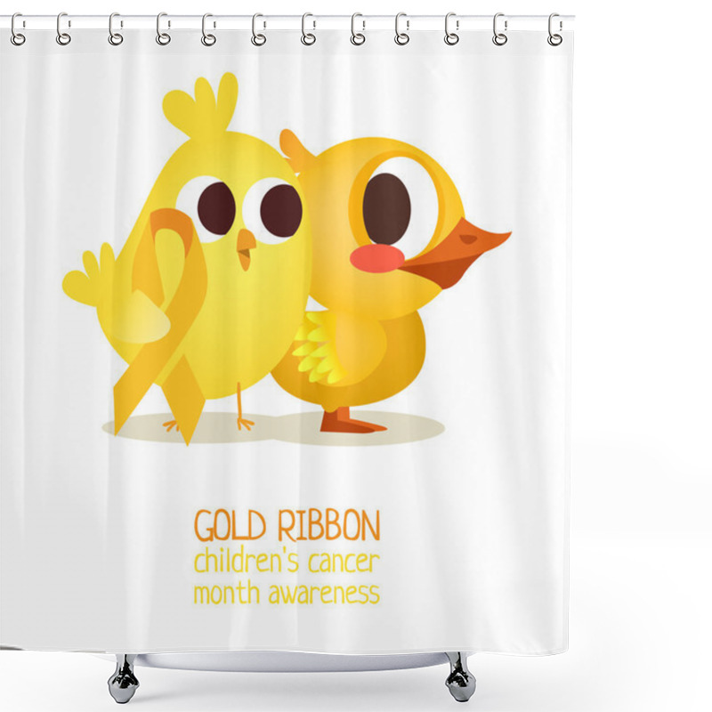 Personality  Little Animals With Golden Ribbon. Shower Curtains