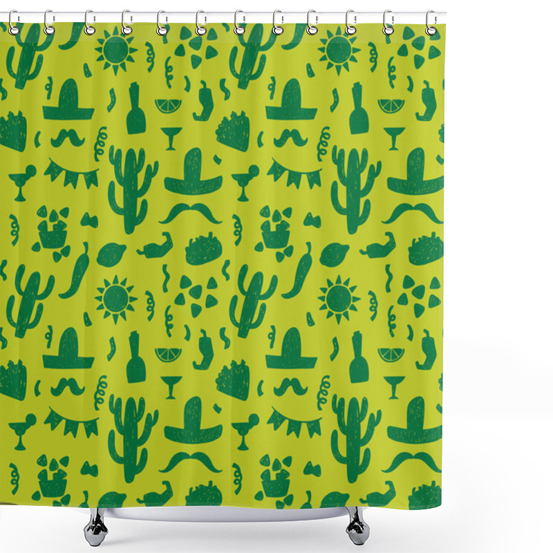 Personality  Pattern With Mexican Festive Symbols Shower Curtains