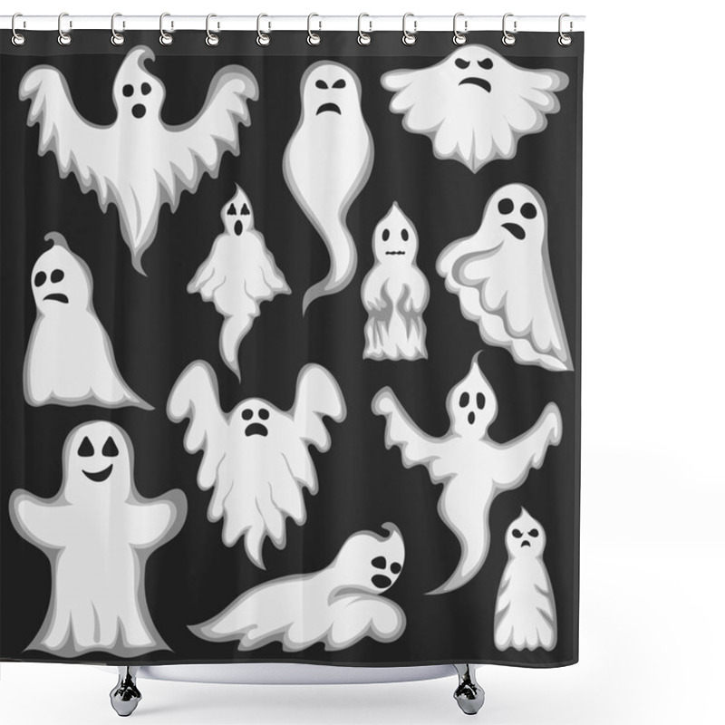 Personality  Ghost Character Vector Set. Shower Curtains