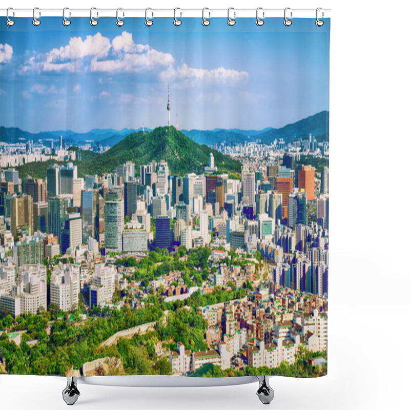 Personality  Seoul Downtown Cityscape, South Korea. Shower Curtains