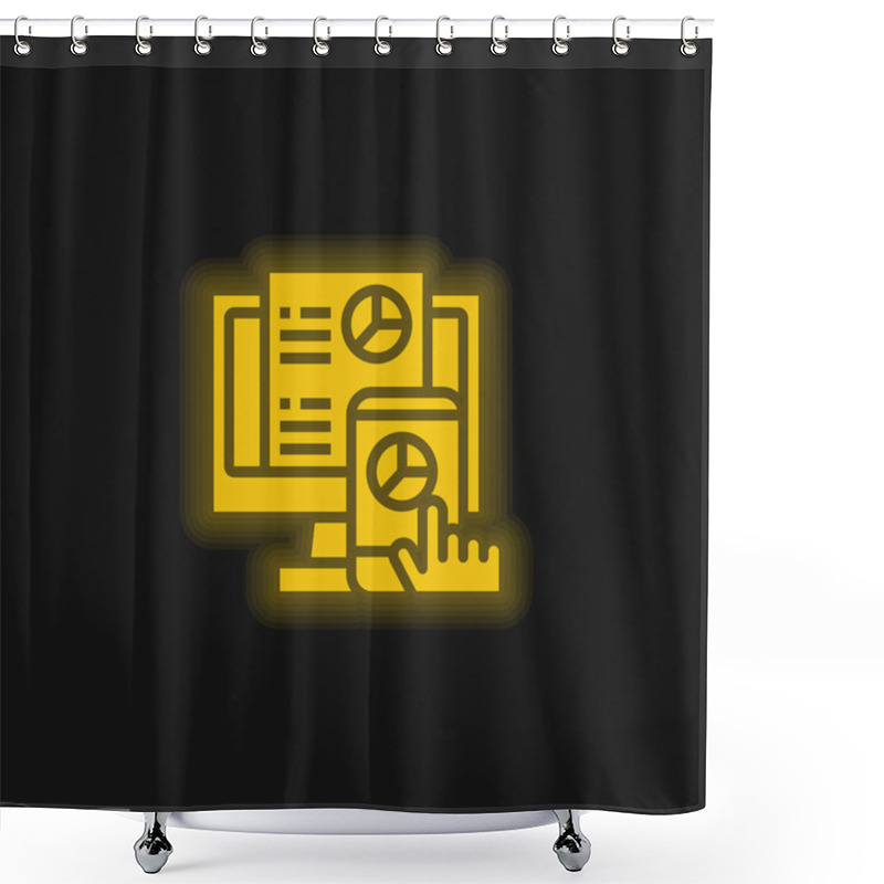 Personality  Analysis Yellow Glowing Neon Icon Shower Curtains