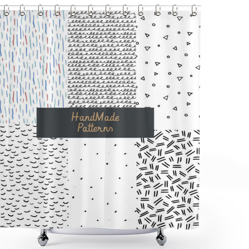 Personality  Hand Textures Of Ink Shower Curtains