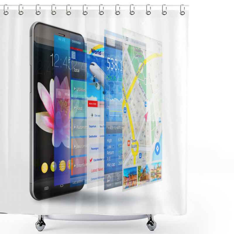 Personality  Mobile Applications Concept Shower Curtains