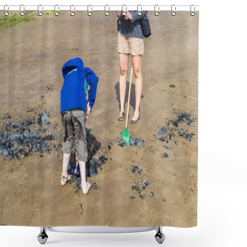 Personality  Playing In The Mud Flats At The North Sea Shower Curtains