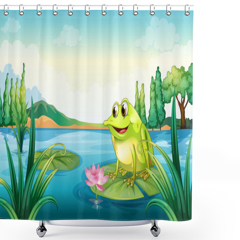 Personality  A Frog At The River Shower Curtains