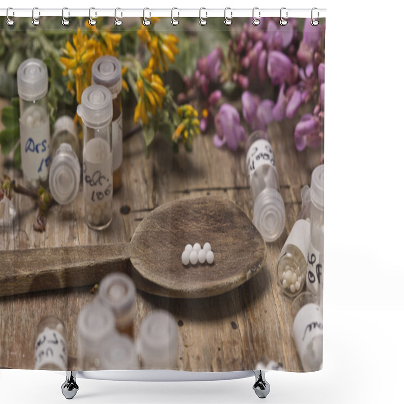 Personality  Homeopathic Bottles And Pills Shower Curtains