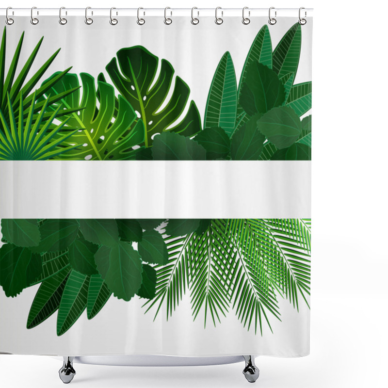 Personality  Tropical Leaves. Floral Design Background. Shower Curtains