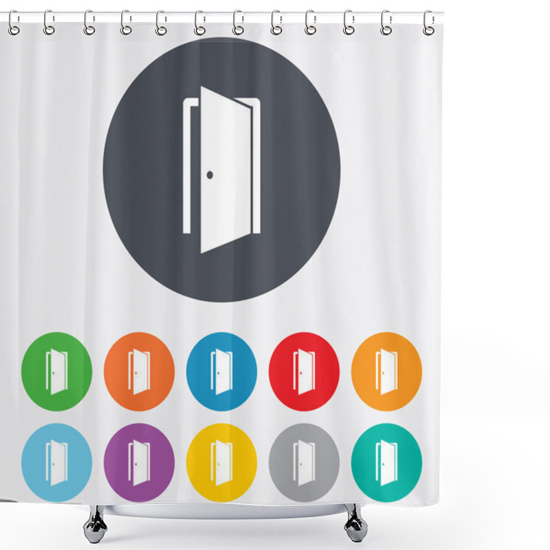 Personality  Door Sign Icon. Enter Or Exit Symbol. Shower Curtains