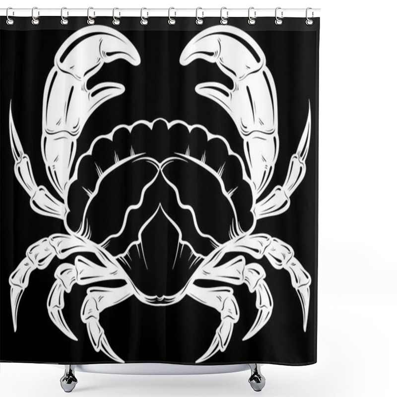 Personality  Vector Hand Drawn  Illustration Of Crab In Realistic Style Isolated. Shower Curtains