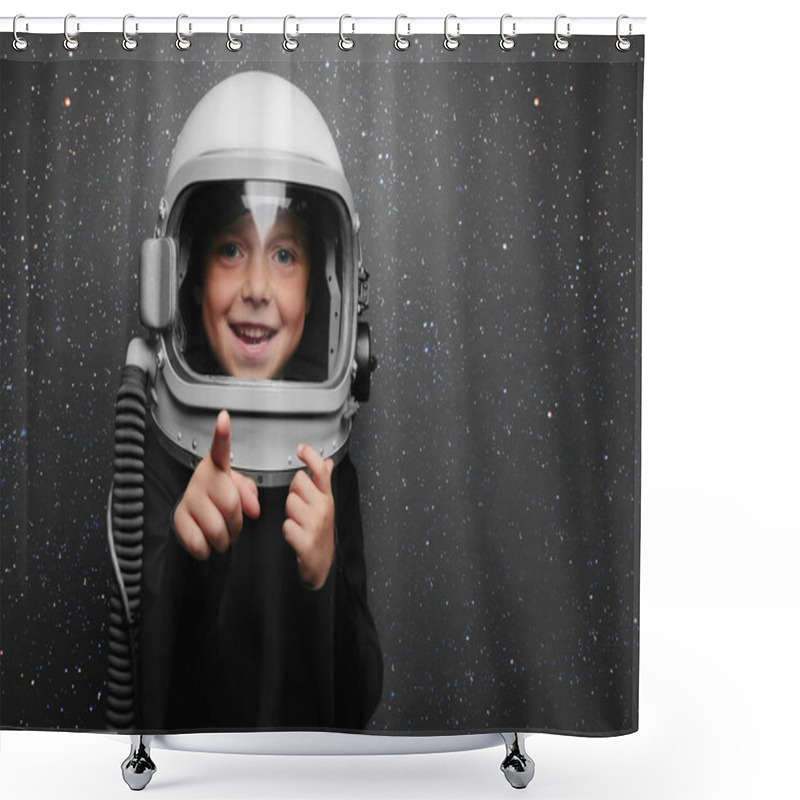 Personality  Small Child Wants To Fly An Airplane Wearing An Airplane Helmet Shower Curtains