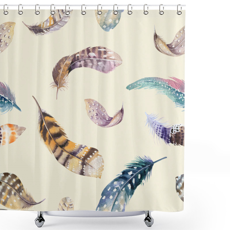 Personality  Feathers Repeating Pattern Shower Curtains