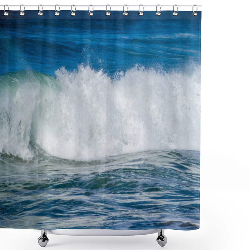 Personality  Waves Of Surf On The Shore Of The Stormy Atlantic Near Safi, Morocco Shower Curtains