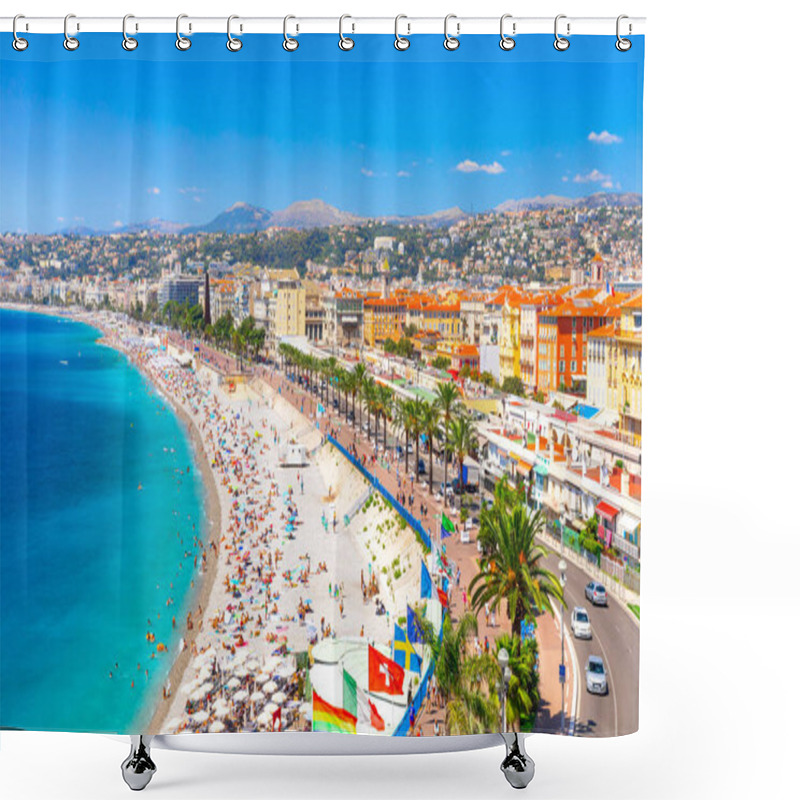 Personality  Promenade Des Anglais In Nice, France. Nice Is A Popular Mediterranean Tourist Destination Shower Curtains